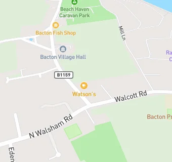 map for Bacton-on-Sea Village Hall