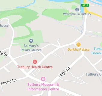 map for Bupa Dental Care, Tutbury