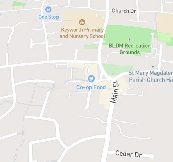 map for Keyworth Dental Practice