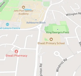 map for Etwall Primary School