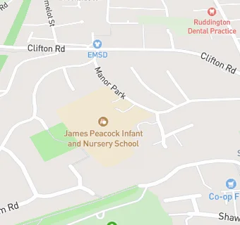 map for James Peacock Infant and Nursery School