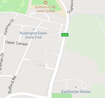 map for Ruddington Service Station