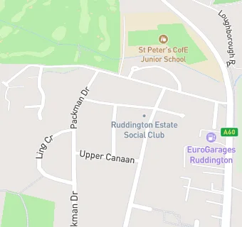 map for Ruddington Estates Social Club