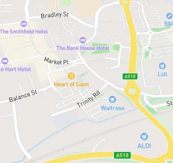 map for Mydentist, Trinity Square, Uttoxeter 