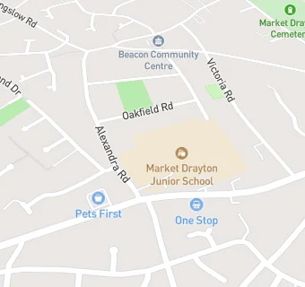 map for Market Drayton Junior School