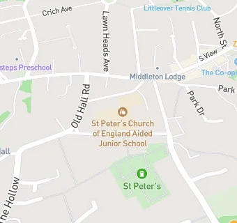 map for St Peter's Church of England Aided Junior School