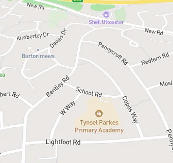 map for Tynsel Parkes First School, SCC