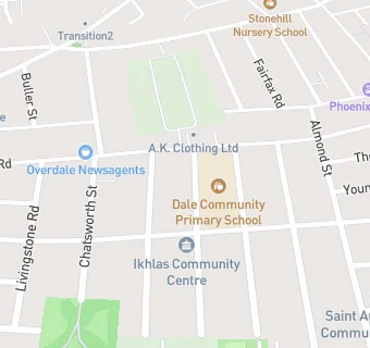 map for Dale Community Primary School