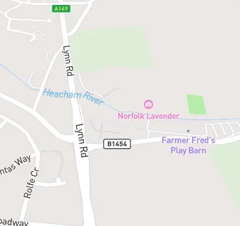 map for Norfolk Lavender Farm Shop