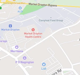 map for Market Drayton Dental Practice