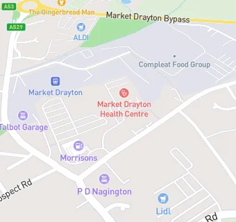 map for Market Drayton Medical Practice