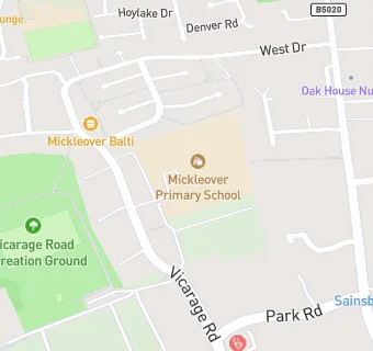 map for Mickleover Primary School