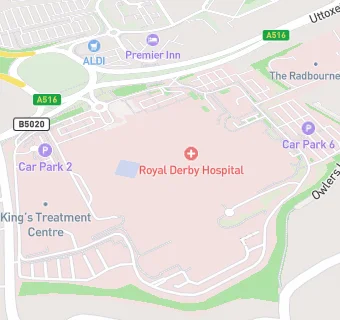 map for The Coffee House KTC, Royal Derby Hospital