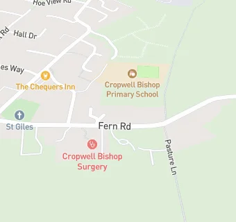 map for Cropwell Bishop Surgery