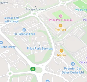 map for Pride Park Service Station