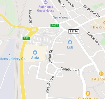 map for Asda Supermarket (Grantham)