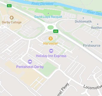 map for Holiday Inn Express Derby