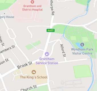 map for Grantham Service Station