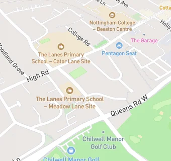 map for The Lanes Primary School (Meadow Lane)