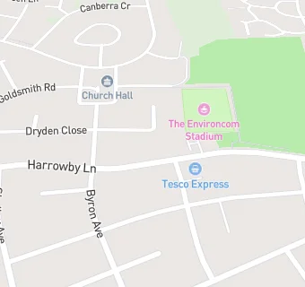 map for The Harrowby Lane Surgery