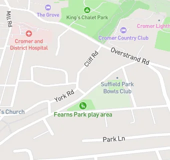 map for Suffield Park Bowls Club