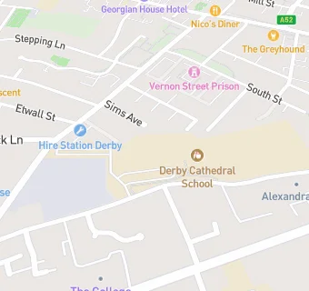 map for Derby Cathedral School