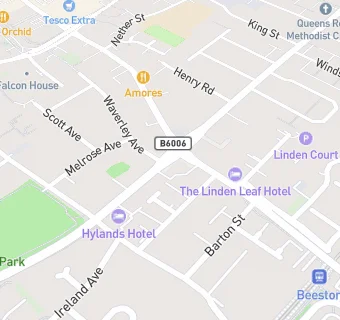 map for The Hylands Hotel