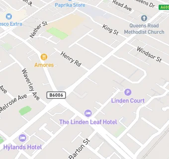 map for Queens Road Dental Practice