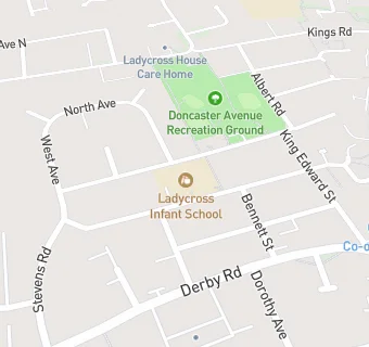 map for Ladycross Owls Breakfast & After School club