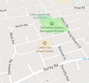 map for Ladycross Infant School