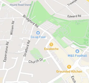 map for Bridgford Dental Practice