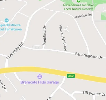 map for Bramcote Hills Care Home