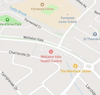 map for Wollaton Vale Service Station