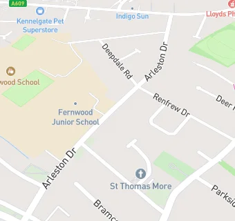 map for Fernwood Junior School