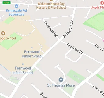 map for Fernwood Infants School