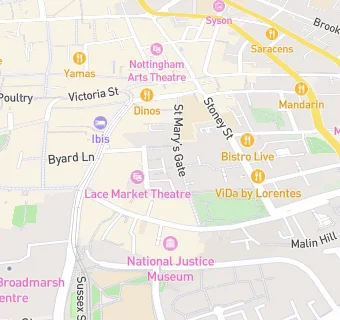 map for The Lace Market Theatre