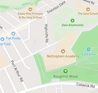 map for Nottingham Academy Greenwood Campus