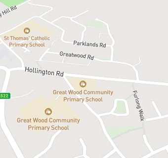 map for Great Wood Community Primary School