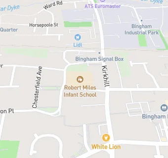 map for Bingham Robert Miles Infant School