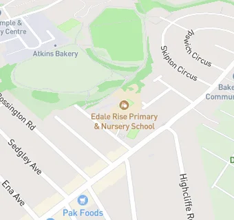 map for Edale Rise Primary & Nursery School