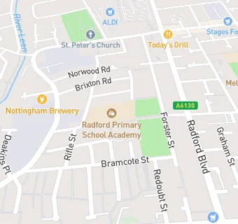 map for Radford Primary School Academy