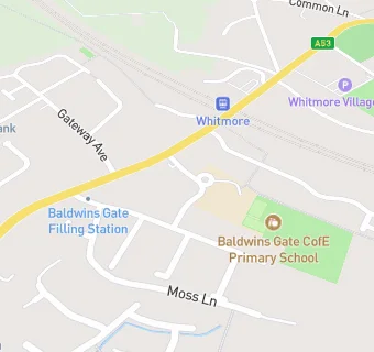 map for BALDWINS GATE PRIMARY SCHOOL - EDWARDS & WARD LTD