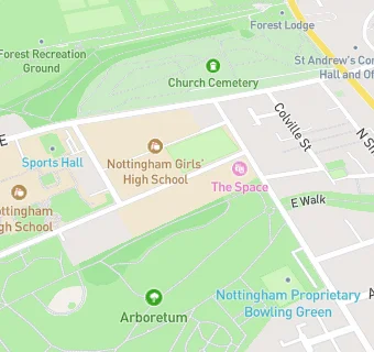 map for Nottingham Girls' High School