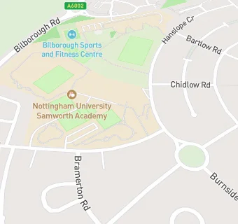 map for Nottingham University Samworth Academy