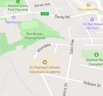 map for St Thomas Roman Catholic Primary School