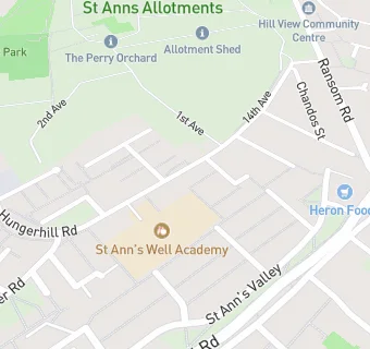 map for St Anns Well Academy