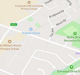 map for Blythe Bridge Pharmacy