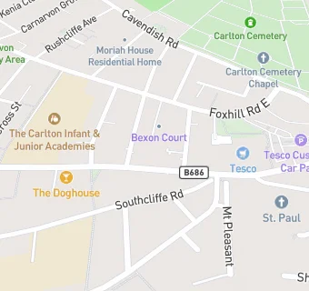 map for Hope Nottingham (Carlton Community Hub