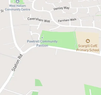 map for West Hallam Village Pre-School