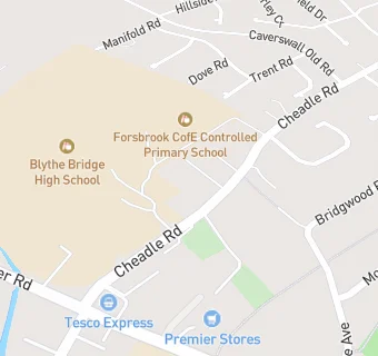 map for BLYTHE BRIDGE HIGH SCHOOL